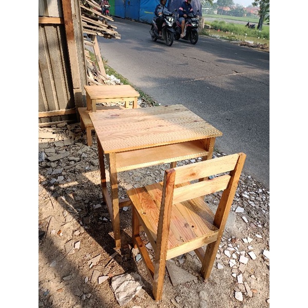 meja sekolah satu set, meja belajar peralatan sekolah TK/SD/SMP/SMA