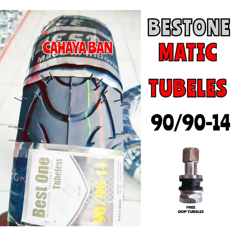 Ban Luar Matic Tubeles Beat Vario Spacy Scupy Mio Bestone 90/90-14 bonus dop tubles ban Motor ring 1
