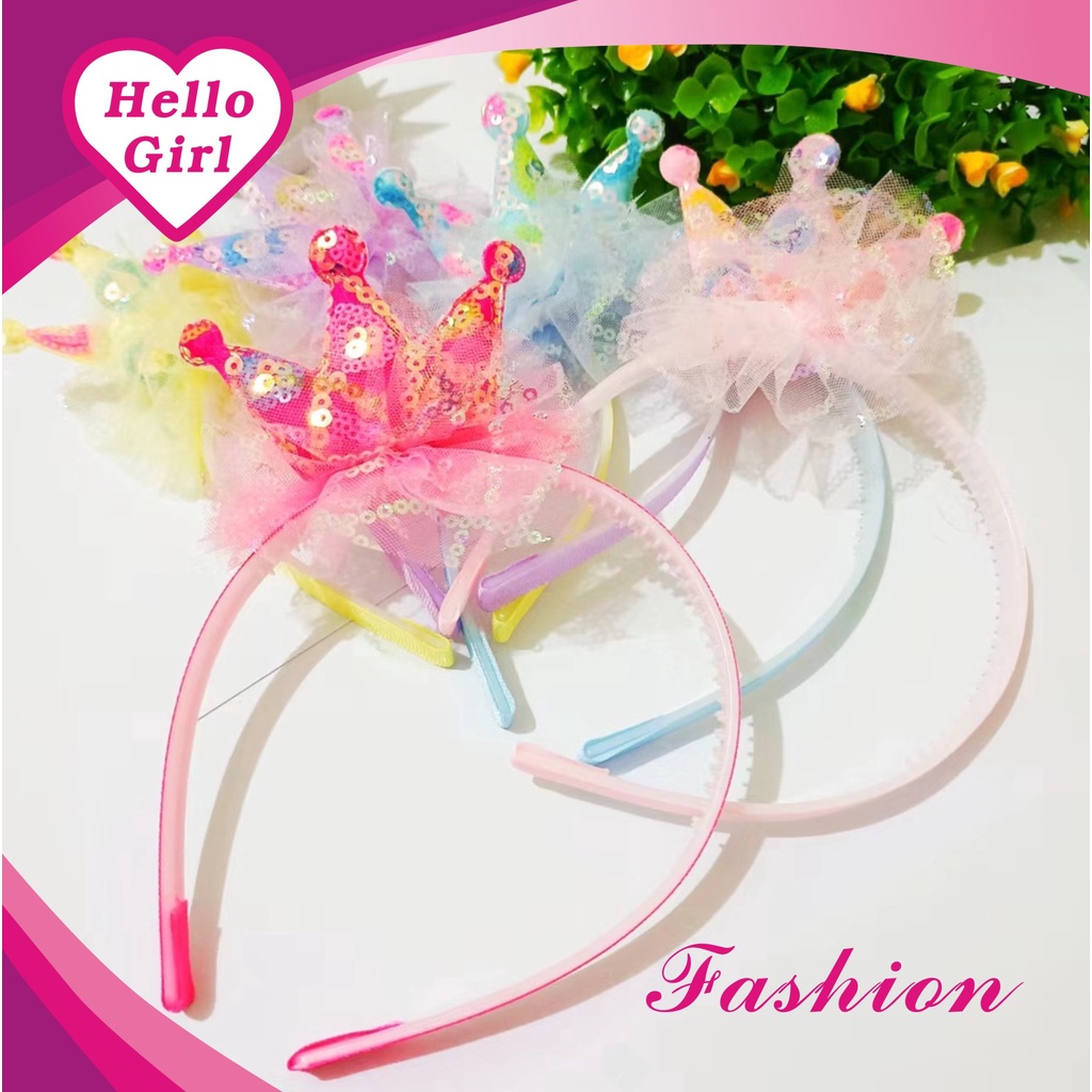 (Hello Girl)B36 Bando Anak Bando Mahkota Import