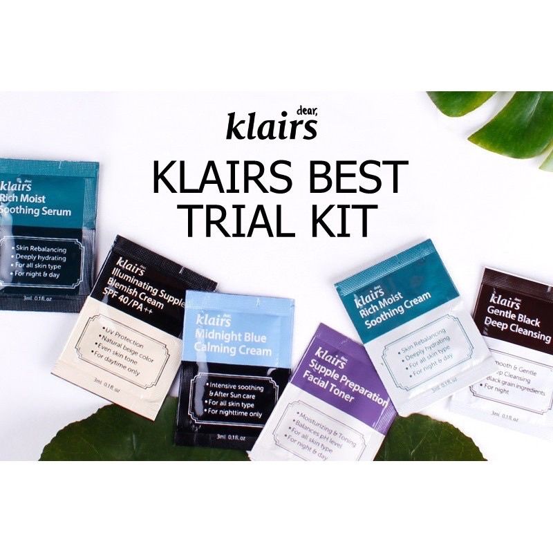 Dear Klairs набор. Сэмпл кит. Skincare Trial Kit Dear Klairs. Dear, Klairs Rich moist Soothing Cream 20 мл.