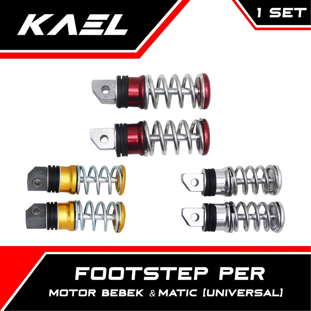 Footstep Per Universal Motor Bebek-Matic Foot Step Belakang Variasi Beat-FI-F1-Pop-eSP-Street/Mio Sporty-Smile-M3-Z-S/Soul GT/X-Ride/Vario 110-125-150 Old-New LED/Supra-X-125-Fit/Blade/Revo Absolute/Jupiter-Z-MX/Vega-R-ZR/Karisma