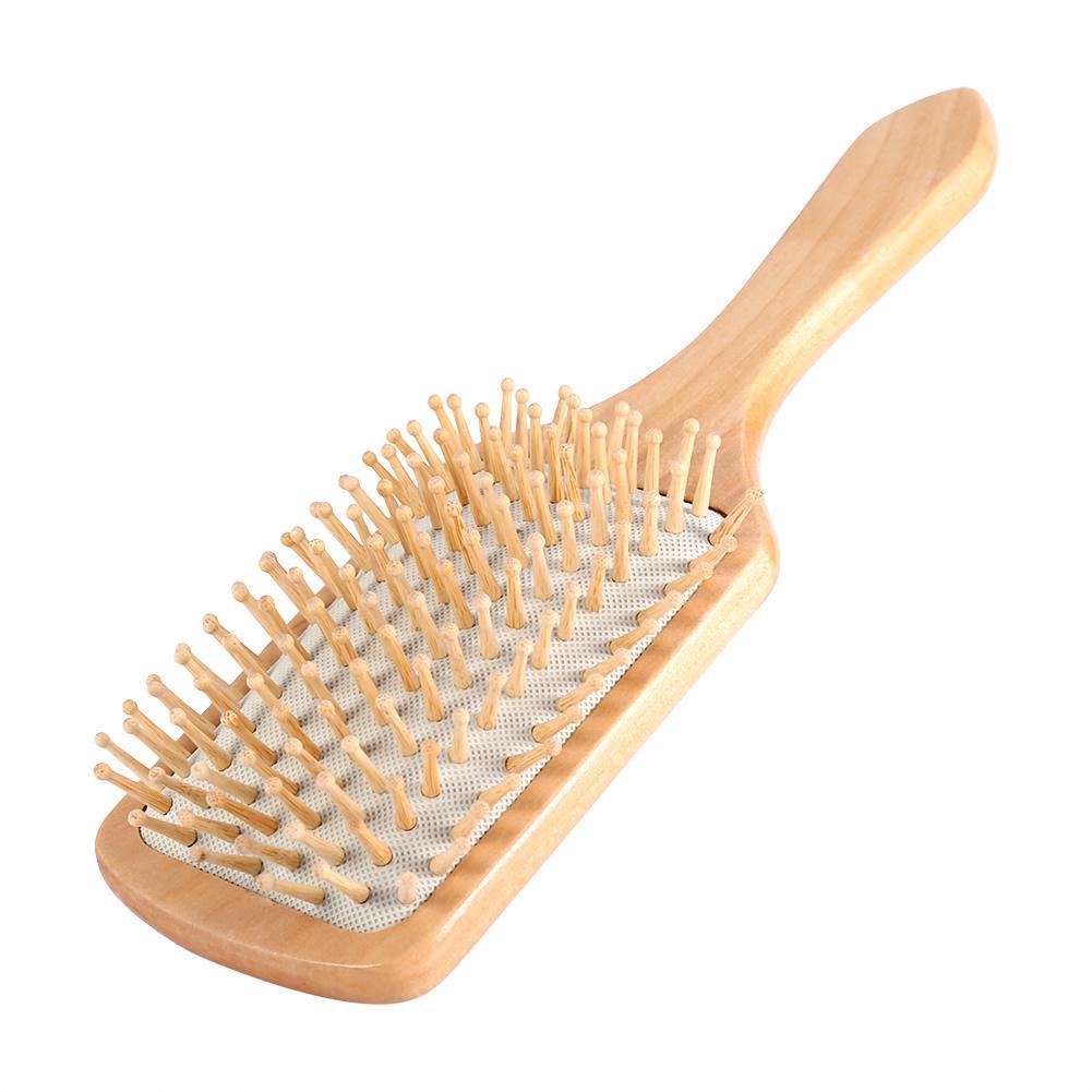 Sisir Rambut Kayu Premium Model Persegi panjang Warna Putih