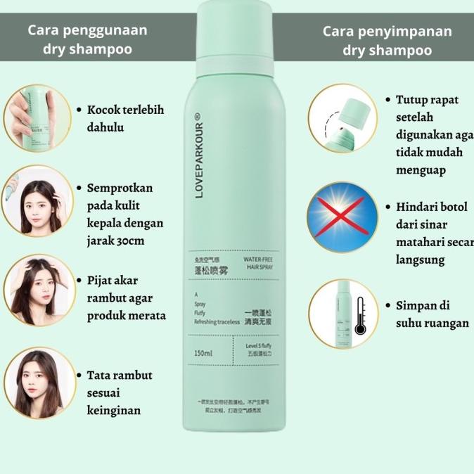LOVEPARKOUR Dry Shampoo Semprotan Rambut Kering Ut Mengembangkan Rmbut