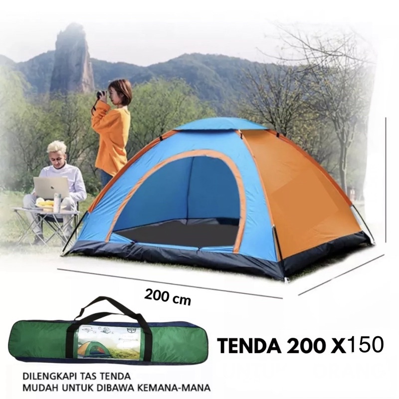TDC 05 Tenda Camping 2 Pintu Masuk / Tenda 3 - 5 Orang 200cm x 150cm Super Tahan Air