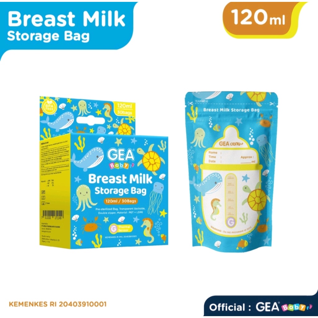 GEABABY Kantong ASI Storage Bag 120ml Pattern Edition