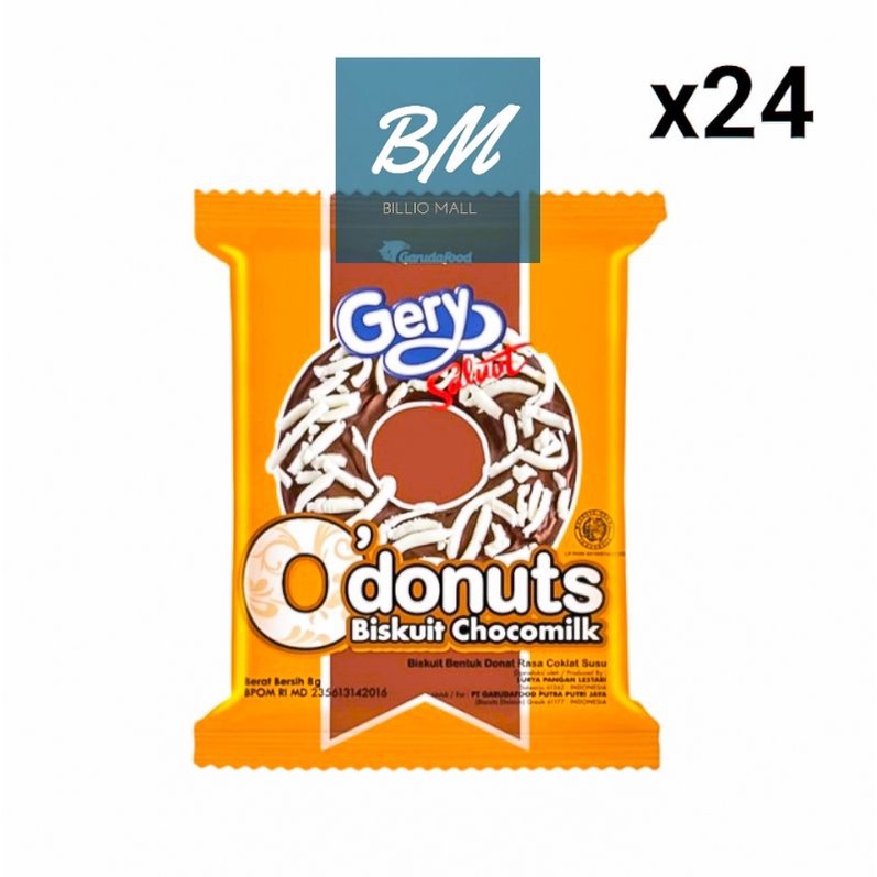 

Gery O Donuts Chocomilk 24 x 8 gr / Gery O Donuts Chocomilk Renceng isi 24 Pcs / Gery O'Donuts Chocomilk 24 x 8 gr / Gery O Donat isi 24 pcs Snack Biskuit Berbentuk Donat Makanan Ringan