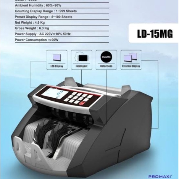 Mesin Hitung Uang Promaxi LD 15MG Bill Counter Promaxi LD 15MG