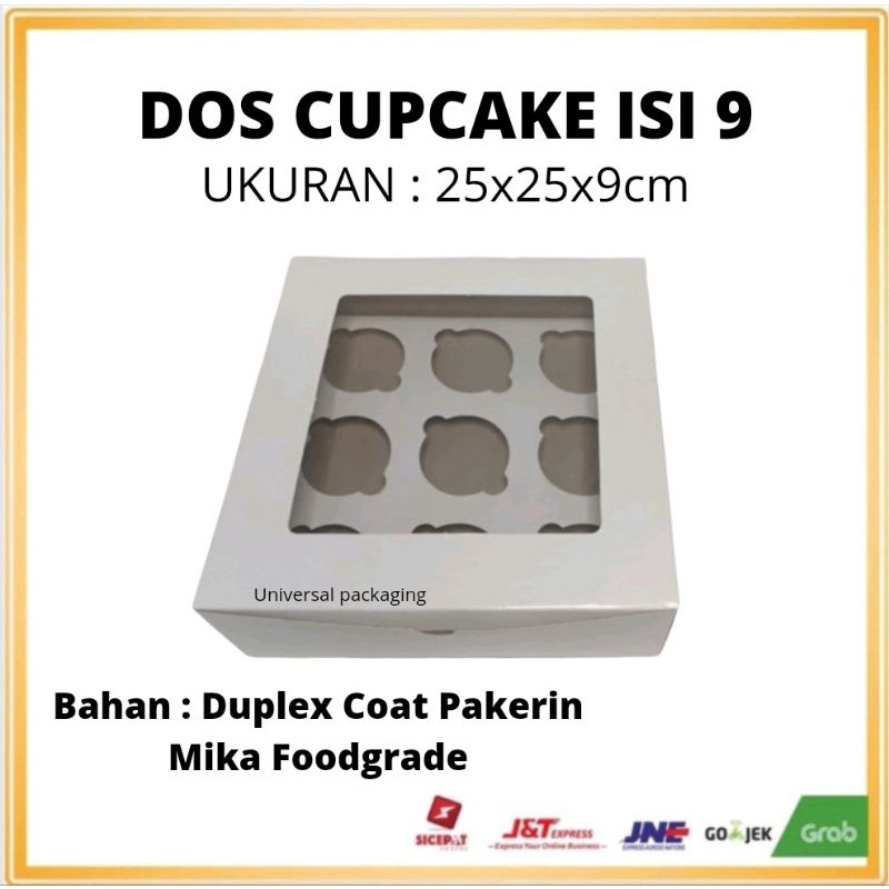 

Dos DUPLEX CUPCAKE ISI 9 | Kotak Kardus Box Dus Kue Hampers Cake Tart