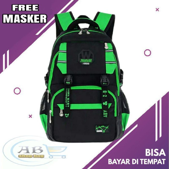 TAS SEKOLAH Backpack Anak Cowok Cewek Pria Wanita sd SMP Murah - Hitam O1B0 AWET TAS SEKOLAH ANAK TA