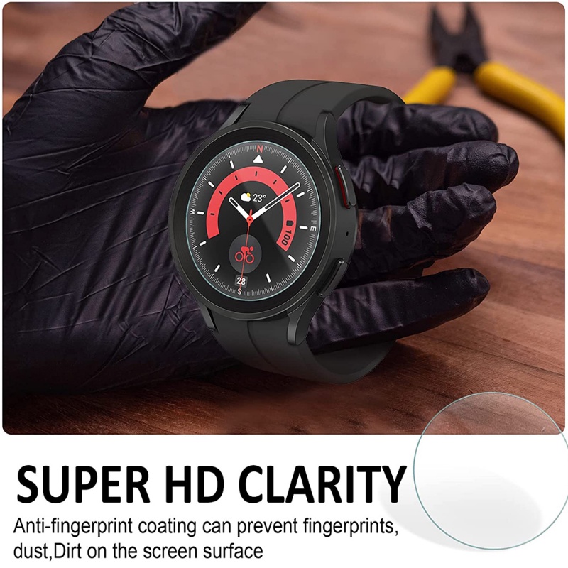 Film Tempered Glass Pelindung Layar Smartwatch Samsung Galaxy Watch 5 Pro Full Cover Anti Gores