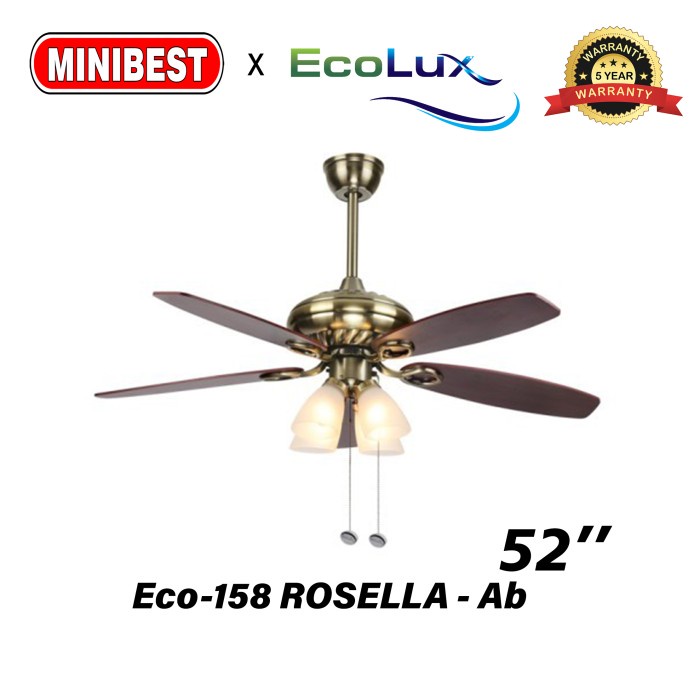 MB Kipas Angin Gantung kipas gantung Clasic Ecolux Eco-158 ROSELLA