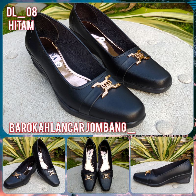 SEPATU WEDGES KERJA WANITA PANTOFEL DUNLUP SIZE 36-40 100% MURAH BERKWALITAS