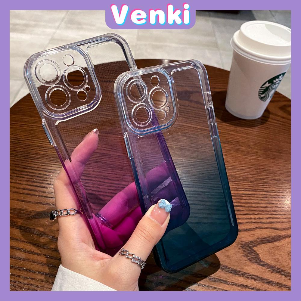 iPhone Case Gradient Purple Silicone Soft Case TPU Clear Case Electroplating Buttons Shockproof Protection Camera Compatible For iPhone 14 Pro Max 13 Pro Max 12 Pro Max 11 XR