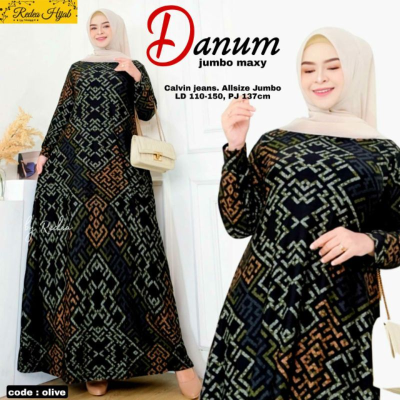 BUSANA KEREN ORI PURWANTI DRESS MAXY REDEA GAMIS CALVIN JEANS LD 110-140 KAIN MELAR ADEM JATUH GAMIS
