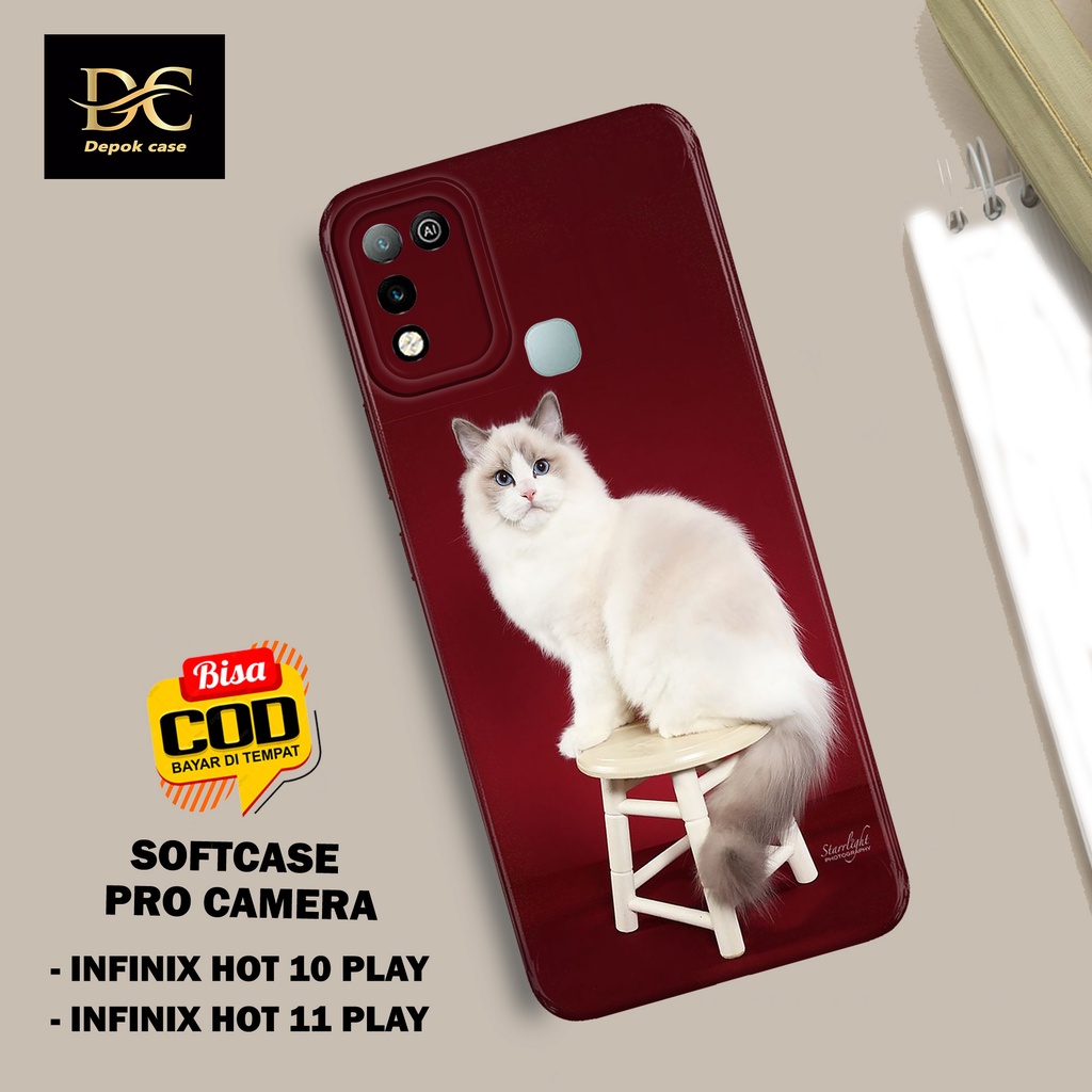 Case Infinix Hot 10 Play / Infinix Hot 11 Play Terbaru - Fhasion Case KUCING - Casing Hp Infinix Hot