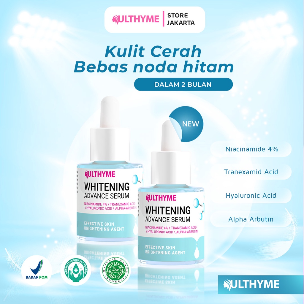 Serum Skincare Whitening Advanced Ulthyme Untuk Mencerahkan Wajah dan Efektif Menghilangkan Noda Hit