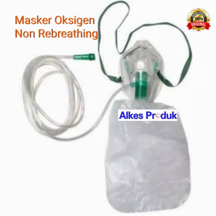 Masker Oksigen Non Rebreathing Dewasa Masker Oksigen NRM Kantong