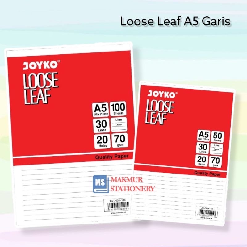 

Loose Leaf / Kertas Binder Garis A5 & B5 Joyko