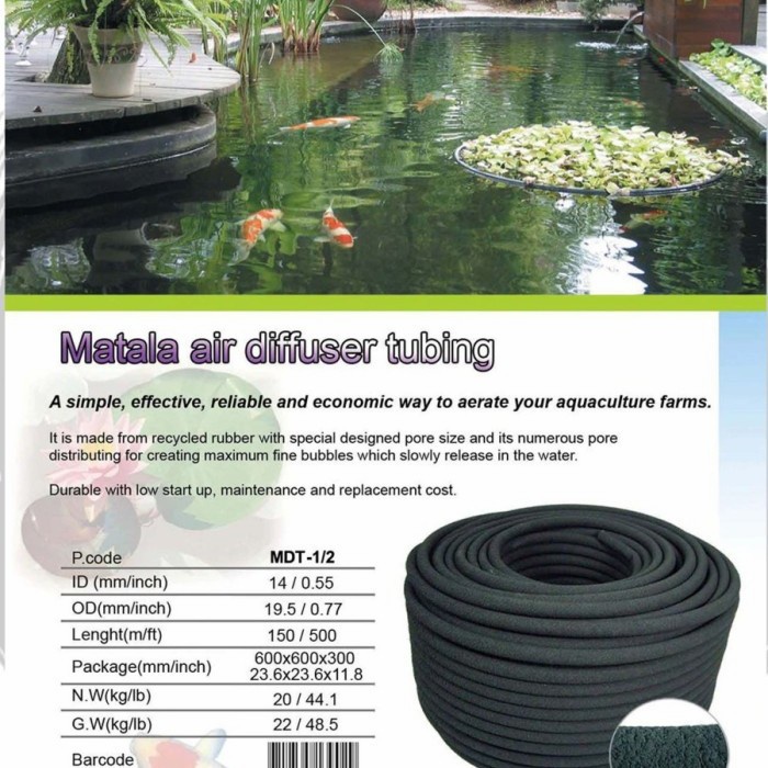 Matala Air Diffuser Tubing Selang Udara Uniring Rubber Hose Pond Kolam