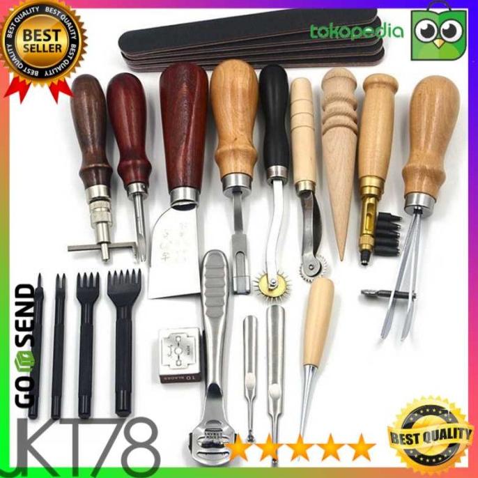 

Peralatan Seni DIY Kulit 18in1 Leather Craft Stitching Tool Set WA134