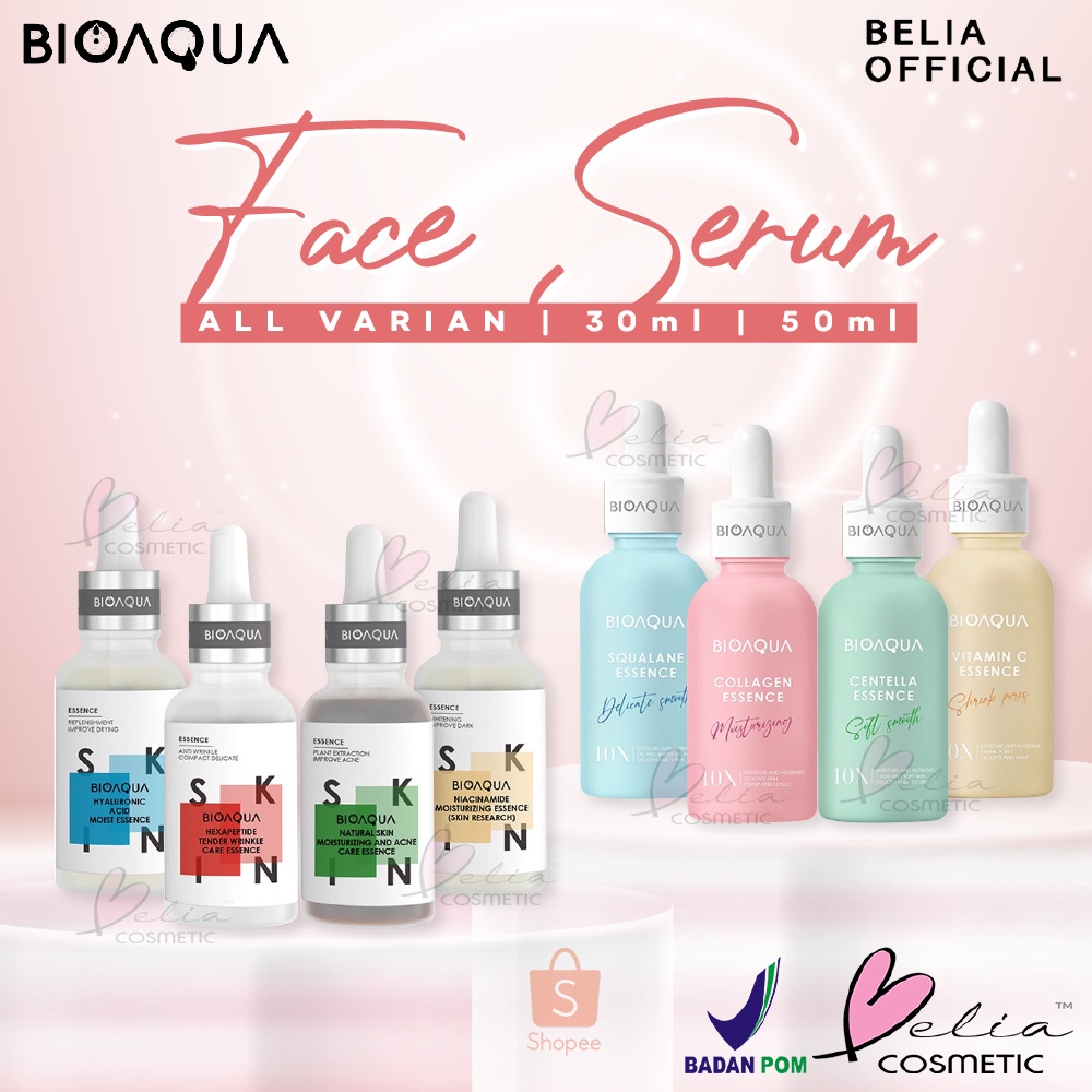 ❤ BELIA ❤ BIOAQUA Face Serum All Varian 30ml | 50ml | Efek 10x Serum Essence | Centella | Acne | Niacinamide | Hyaluronic Acid | Vitamin C