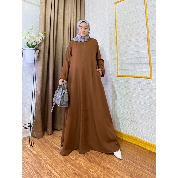 Dress Mecca Abaya, Bahan shakila premium. LD 110 PB 140