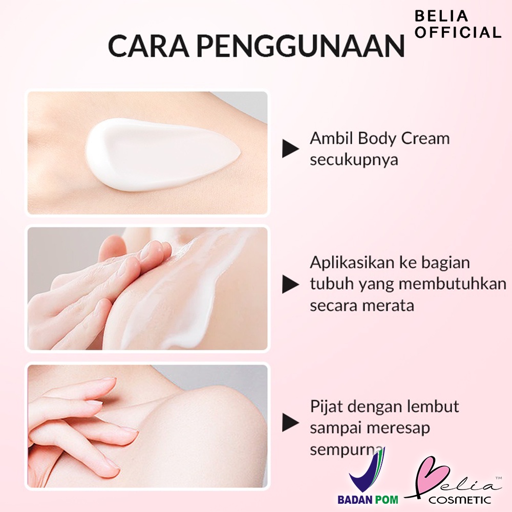 ❤ BELIA ❤ BIOAQUA Delicate Silky Body Cream | 180g | Body Cream | Lotion | Whitening | Moisturizing | Perawatan Tubuh | BPOM