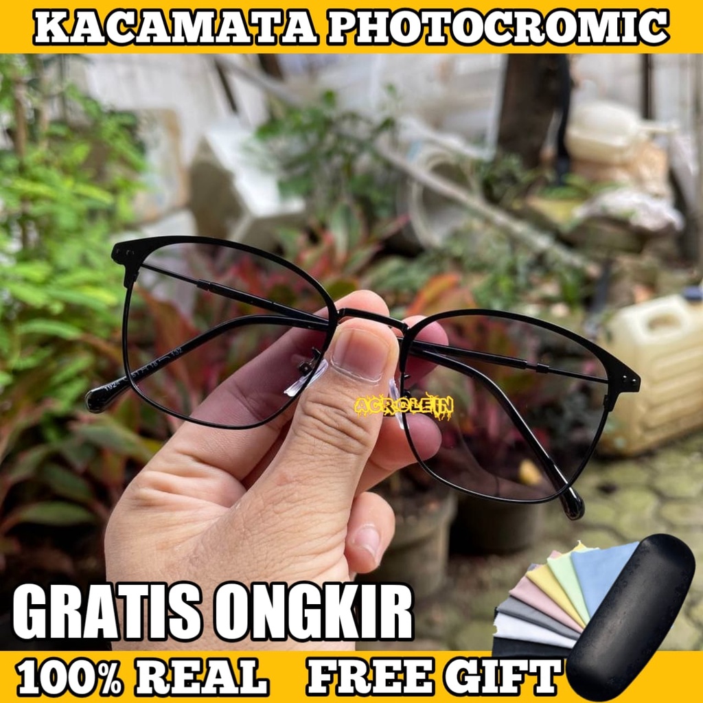 [TERMURAH] Kacamata Photocromic Korea / Anti Radiasi 2 In 1 Potokromik Photochromic Pria Wanita Fotocromic Potocromic