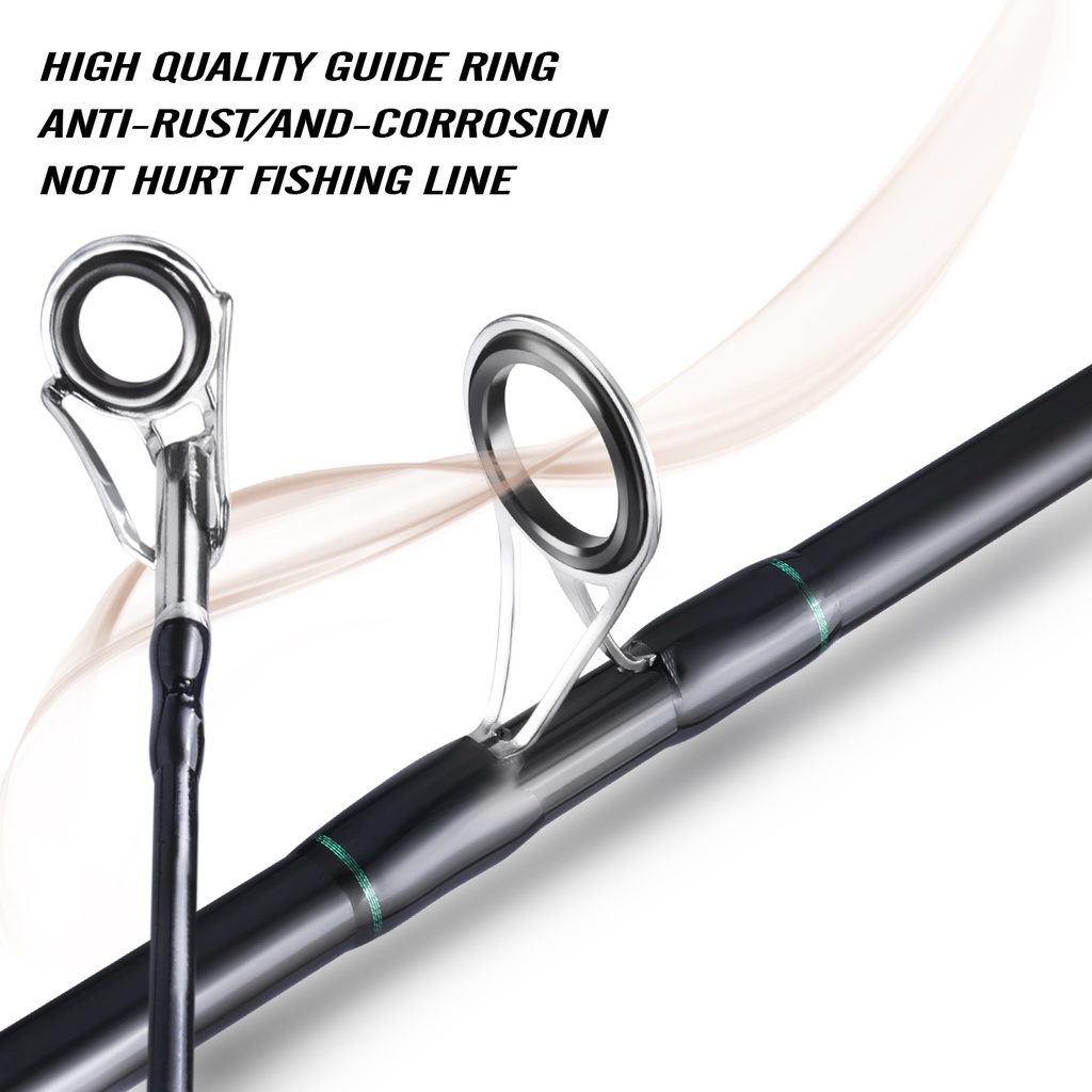 Sougayilang Carbon Fider Spinning Fishing Rod 1.8M Baitcasting Good Flexibility Strong Pulling Force Fishing Rod 2 Sections Freshwater Fishing for Freshwater River Lake