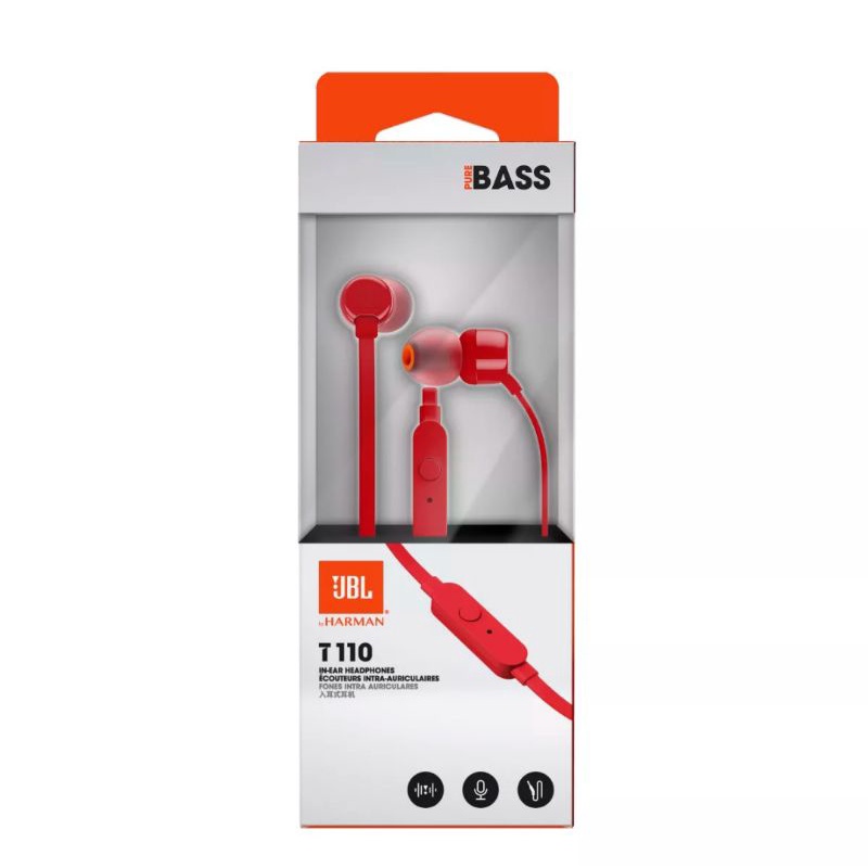 Earphone JBL T110 TUNE Headset Bass -  JBL TUNE T110 Original Garansi Resmi