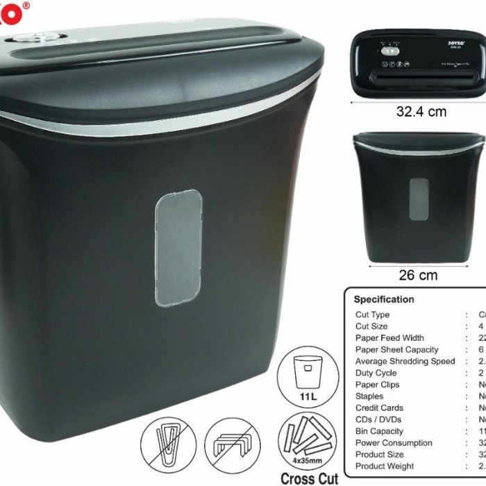 

JOYKO SDH-02 Cross Cut Paper Shredder / Mesin Penghancur Kertas SDH02