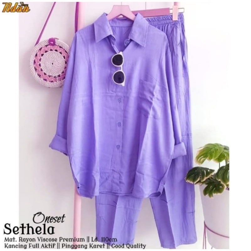 TERBARU SETHELA SET/MODERN POLOS/STELAN RAYON TWIIL