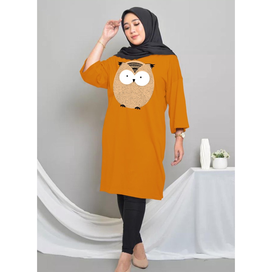 TUNIK BASIC OVERSIZE BURUNG MIDI DRESS