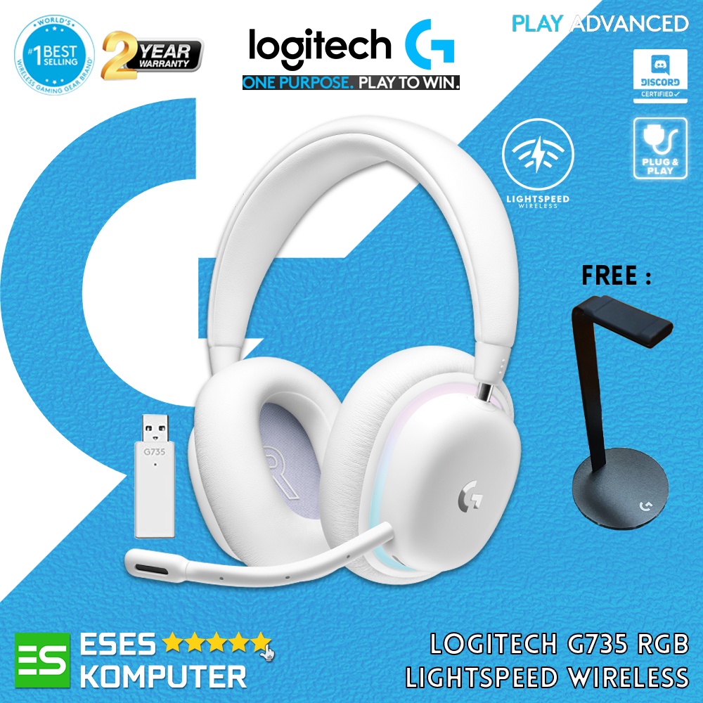 Headset Logitech G735 Wireless Lightspeed RGB Aurora | Headset Gaming