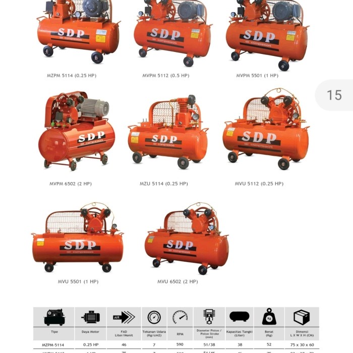 Kompressor Angin Kompresor Udara SDP 1 PK 1 hp Mesin Bensin
