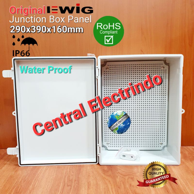 Junction Box Panel MG 290×390×160mm Plastik ABS EWIG With Base Plate.