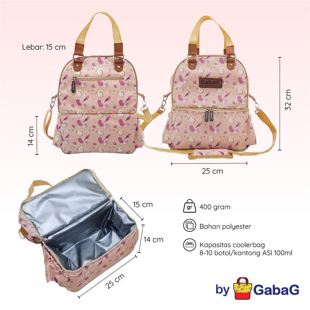 GABAG DOUBLE SLING SERIES - PASSION / COOLER BAG / FREE ICE GEL 2 PCS