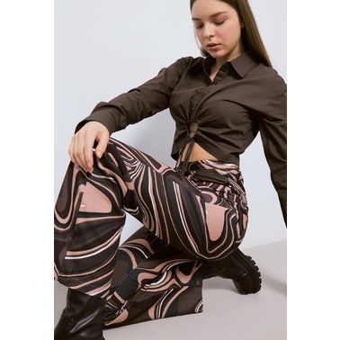 Abstract Marble Straight Leg Pants