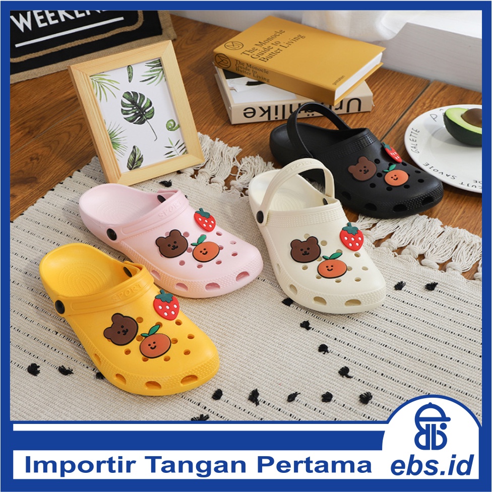 𝗘𝗕𝗦 ✅ SA008 Sandal Slop Ada Boneka Fashion Wanita Import Murah