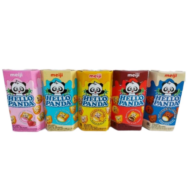 

Hello Panda Biskuit Coklat, Strawberry, Vanilla, Cookies n Cream, Cheese Cream, Double Coklat