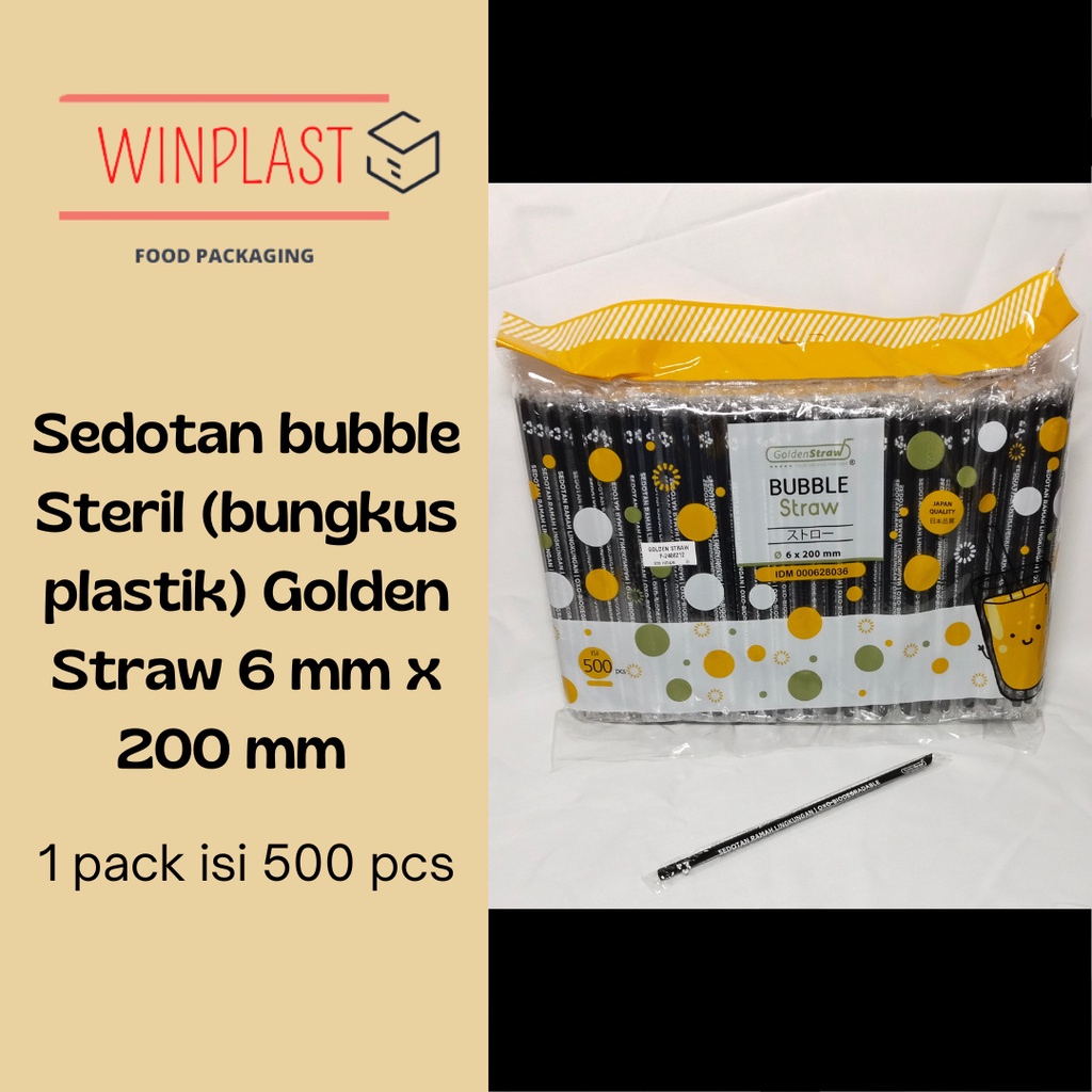 Jual Sedotan Bubble Steril Bungkus Plastik Golden Straw Mm X Mm Isi Pcs Shopee Indonesia