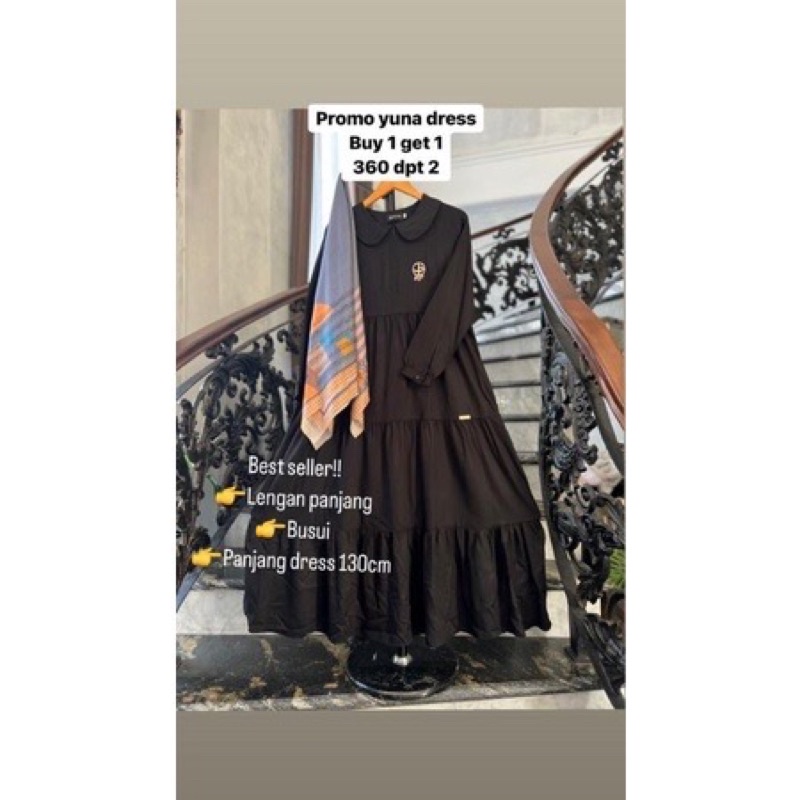 Prewash Yuna Dress by Journey Hitam