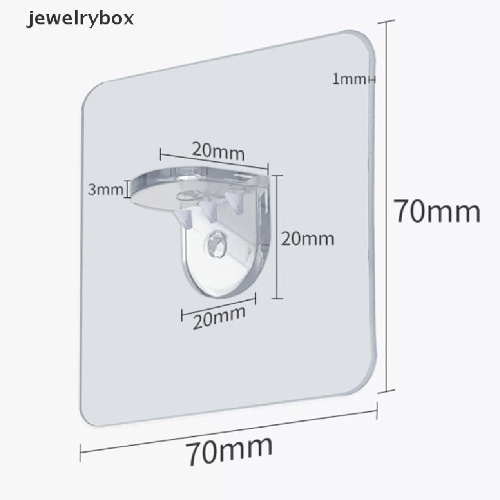 4 / 8Pcs Klip Penjepit Rak Bahan Plastik Dengan Perekat