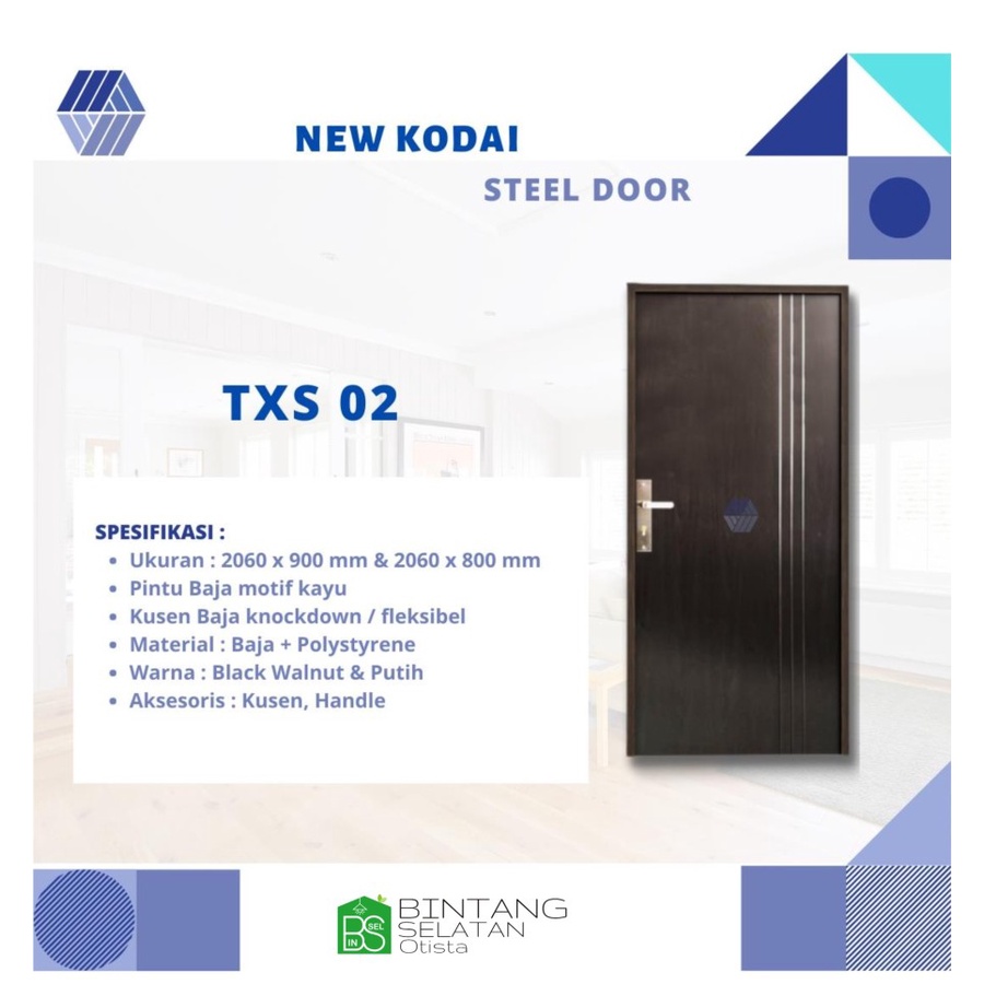 KODAI DOOR TXS 02/ PINTU BAJA RINGAN MOTIF KAYU LEBIH KUAT