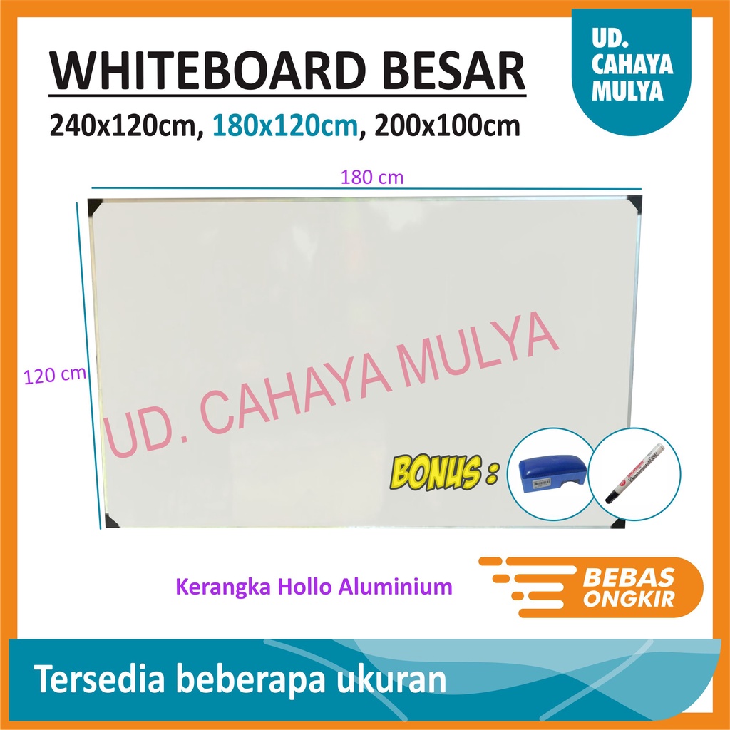 

Papan Tulis White board - 180x120cm