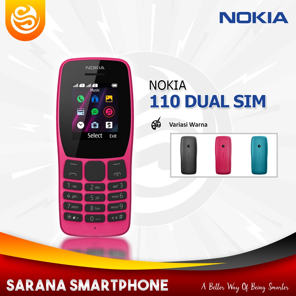 Nokia 110 Dual Sim Handphone Smartphone Android Garansi Resmi BINB Gratis Ongkir Cashback Bonus