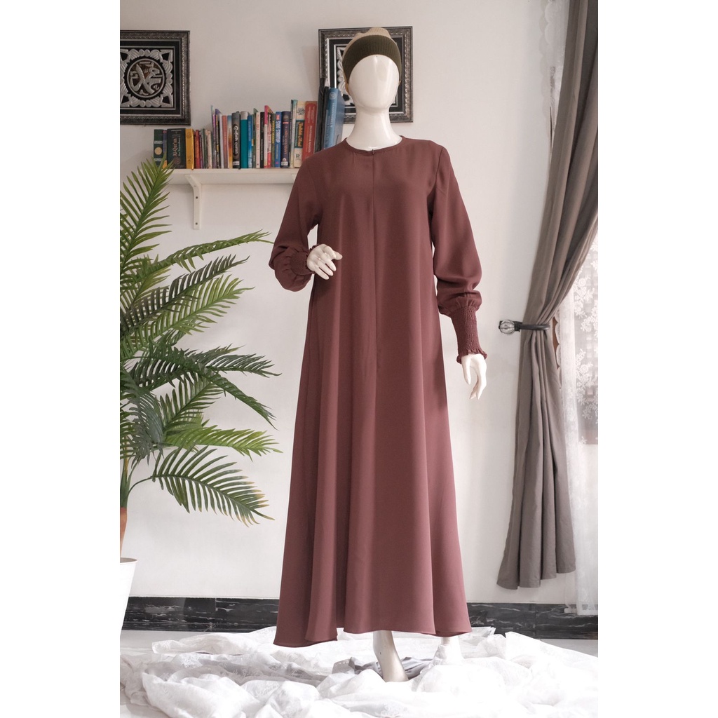 Gamis Adzkia Warna coklat | Gamis Adzkia Set Warna coklat| Adzkia Set | Gamis Adzkia Set | Gamis Pol