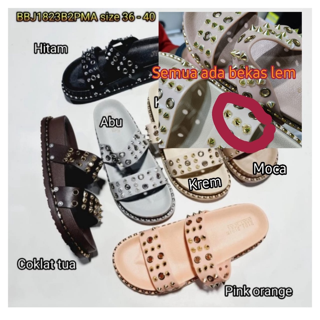 jelly sandal wanita karet barabara sendal murah import bara bara cewek BBJ1823B2PMA