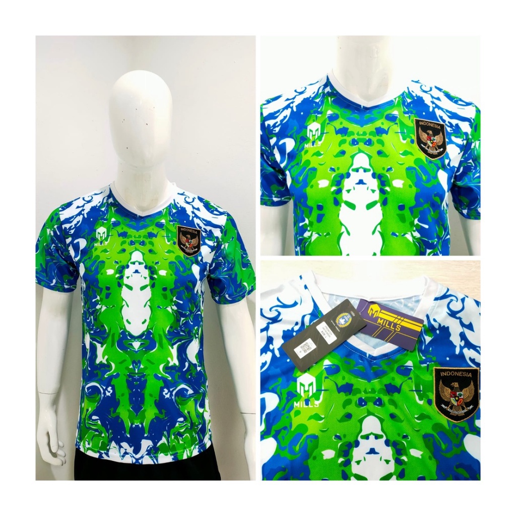 Kaos sepak bola pria jersey football klub baju atasan wanita t-shirt seragam outfit club olahraga kostum futsal dewasa pakaian oblong sport grade ori apparel timnas Indonesia prematch