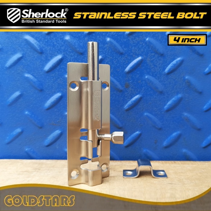 Grendel Slot Kunci Pintu 4 inch Sherlock Stainless Steel